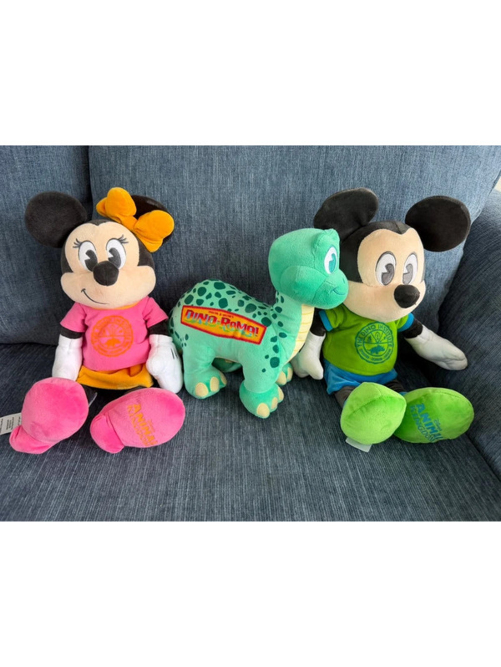 Disney Animal Kingdom DinoLand USA Plush Lot Mickey Minnie Dino-Rama 3pc